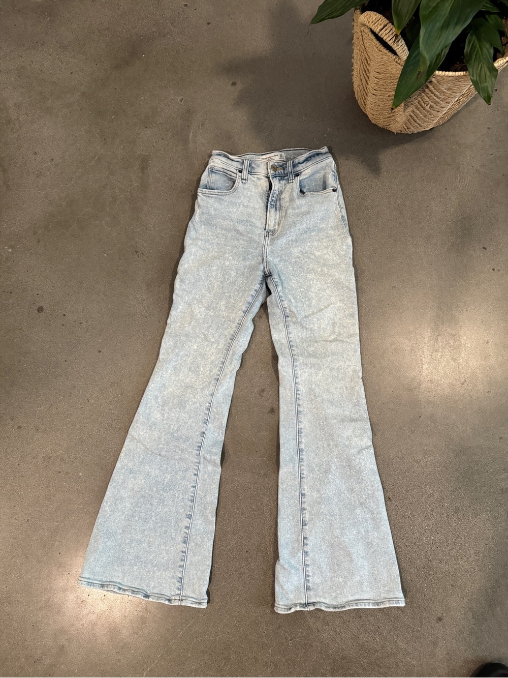 Abercrombie & Fitch Light Blue Ultra High-Rise Flare Jeans